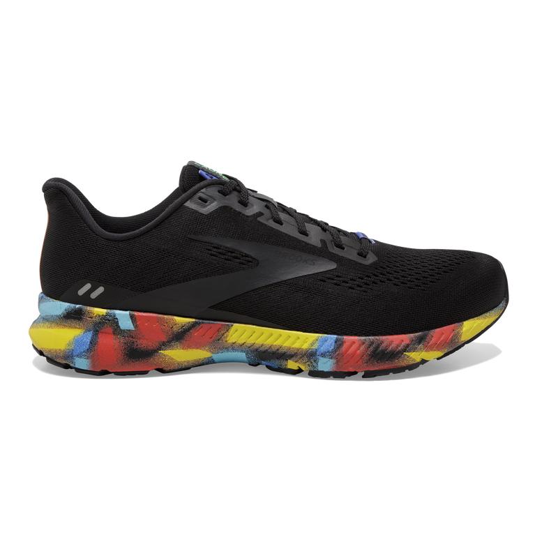 Brooks LAUNCH 8 Light Cushion Road Running Shoes Mens Online - Black/Red/Blue (JTB762910)